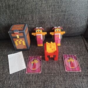 Mcdonalds 2025 Minecraft Lot Of 3 *Two Birdie Wings 1 Fries 2 Birdie Cards 1 Box